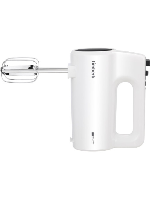 Миксер TIMBERK T-HM40S48, 700 Вт, 5 скоростей, 2 венчика, 2 крюка для теста, белый