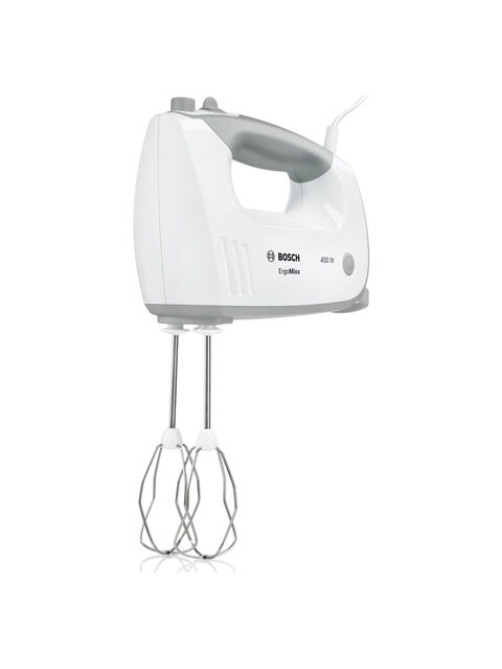 Миксер BOSCH MFQ 36480, 450 Вт, 5 скоростей, 6 насадок, стакан, белый, MFQ36480