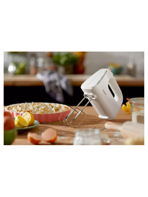 Миксер PHILIPS HR3705/00, 300 Вт, 5 скоростей, 2 венчика, 2 крюка для теста, белый