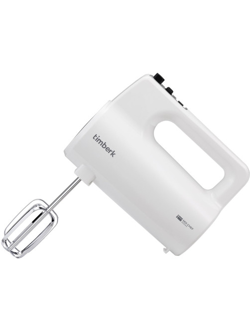 Миксер TIMBERK T-HM40S48, 700 Вт, 5 скоростей, 2 венчика, 2 крюка для теста, белый
