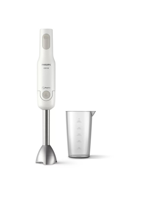 Блендер погружной PHILIPS HR2534/00, 650 Вт, 1 скорость, 1 насадка, стакан, белый
