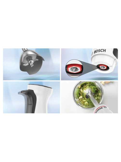 Блендер погружной BOSCH MSM4W210, 600 Вт, 1 скорость, 1 насадка, стакан, белый