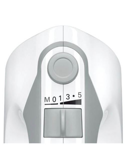Миксер BOSCH MFQ 36480, 450 Вт, 5 скоростей, 6 насадок, стакан, белый, MFQ36480
