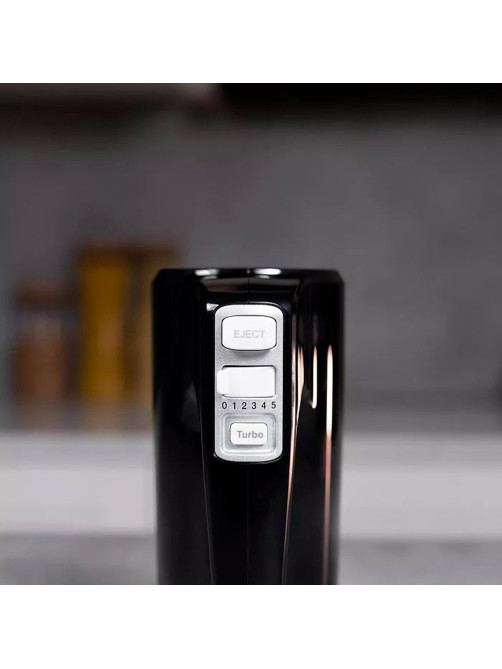 Миксер TIMBERK T-HM40S50, 700 Вт, 5 скоростей, 2 венчика, 2 крюка для теста, контейнер, черный