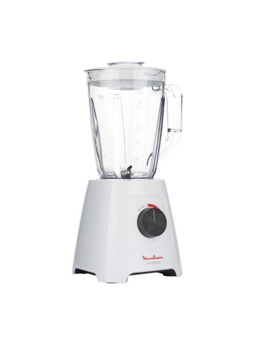 Блендер стационарный MOULINEX LM420110, 600 Вт, 2 скорости, чаша 2 л, пластик, белый, 7211003001