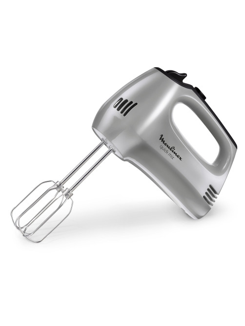 Миксер MOULINEX HM310E10, 300Вт, 5 скоростей, 2 венчика, 2 крюка для теста, серый, 8010001084