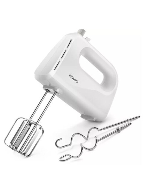 Миксер PHILIPS HR3705/00, 300 Вт, 5 скоростей, 2 венчика, 2 крюка для теста, белый
