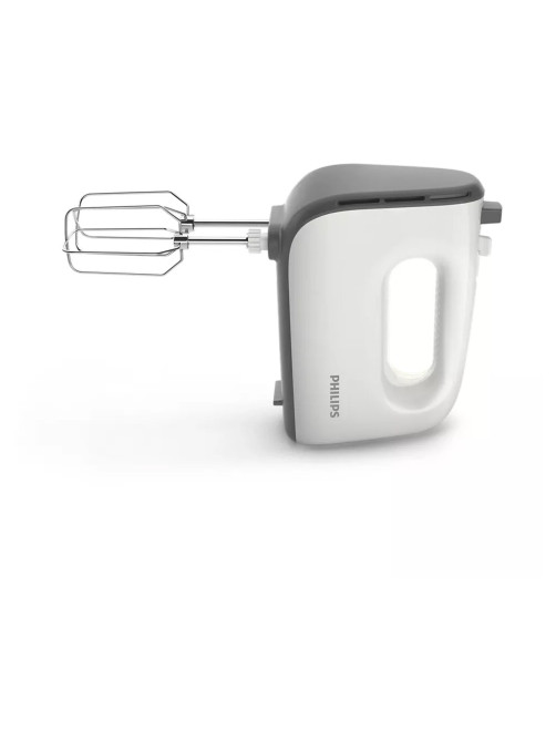 Миксер PHILIPS HR3745/00 на подставке 450 Вт, 5 скоростей, 2 венчика, 2 крюка для теста, чаша, белый