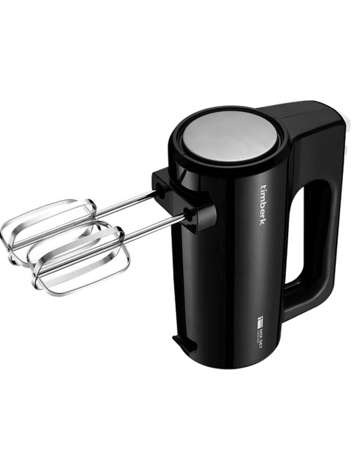 Миксер TIMBERK T-HM40S50, 700 Вт, 5 скоростей, 2 венчика, 2 крюка для теста, контейнер, черный