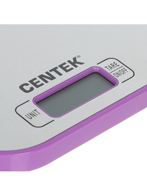 Весы кухонные CENTEK CT-2461, электронный дисплей, max вес 5 кг, тарокомпенсация, пластик/сталь