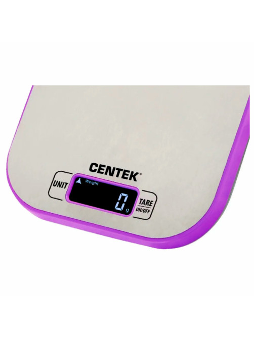 Весы кухонные CENTEK CT-2461, электронный дисплей, max вес 5 кг, тарокомпенсация, пластик/сталь