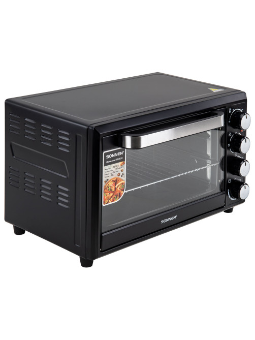 Мини-печь электрическая SONNEN EO-HL33, 1800 Вт, 33 л, 3 режима нагрева, таймер, механическое управление, черная, 458305