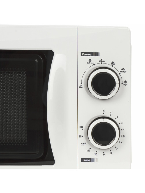 Микроволновая печь SONNEN MW2070H-6MW, 20 л, 700 Вт, таймер, механическое управление, белая, 454652