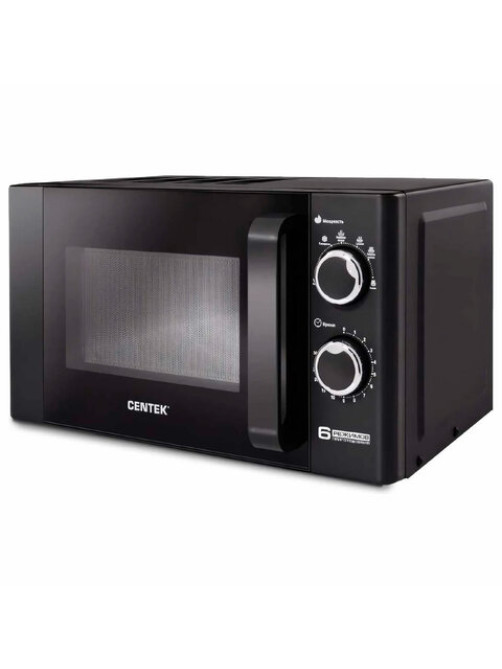 Микроволновая печь CENTEK CT-1583, объем 20 л, мощность 700 Вт, механическое управление, черная, CT-1583 Gray