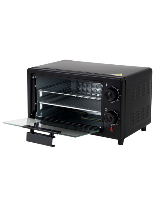 Мини-печь электрическая SONNEN EO-1001, 800 Вт, 10 л, таймер, нагрев до 230 °C, черная, 458308
