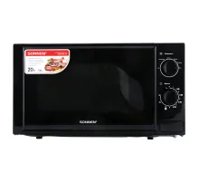Микроволновая печь SONNEN MW2070BL-6M, 20 л, 700 Вт, таймер, механическое управление, кнопка, черная, 454984