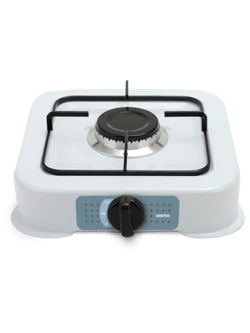 Настольная газовая плита CENTEK CT-1520, 1 конфорка, сменная форсунка (баллон/магистраль), белая
