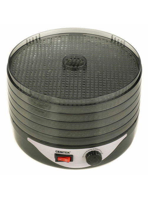 Сушилка для овощей CENTEK CT-1658, объём 4 л, 270 Вт, 5 поддонов, механическое управление, черная