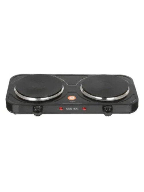 Настольная электрическая плита CENTEK CT-1507, 2000Вт, 2 конфорки, 5 режимов нагрева, черная, CT-1507 Black
