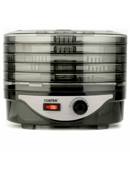 Сушилка для овощей CENTEK CT-1658, объём 4 л, 270 Вт, 5 поддонов, механическое управление, черная