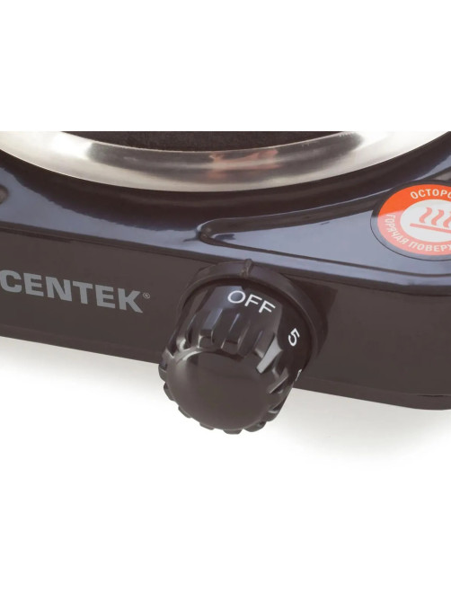 Настольная электрическая плита CENTEK CT-1506, 1000 Вт, 1 конфорка, 5 режимов нагрева, черная, CT-1506 Black