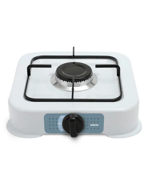 Настольная газовая плита CENTEK CT-1520, 1 конфорка, сменная форсунка (баллон/магистраль), белая