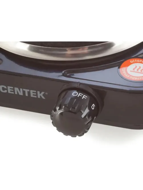 Настольная электрическая плита CENTEK CT-1506, 1000 Вт, 1 конфорка, 5 режимов нагрева, черная, CT-1506 Black
