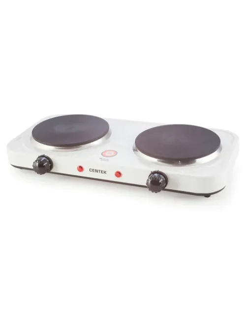 Настольная электрическая плита CENTEK CT-1507, 2000 Вт, 2 конфорки, 5 режимов нагрева, белая