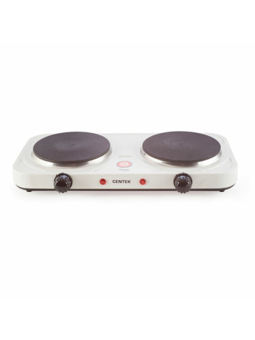 Настольная электрическая плита CENTEK CT-1507, 2000 Вт, 2 конфорки, 5 режимов нагрева, белая
