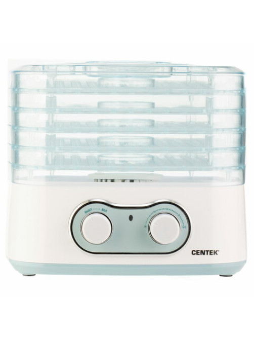 Сушилка для овощей CENTEK CT-1659, объём 5 л, 270 Вт, 5 поддонов, механическое управление, белая, CT-1659 White