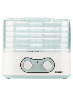 Сушилка для овощей CENTEK CT-1659, объём 5 л, 270 Вт, 5 поддонов, механическое управление, белая, CT-1659 White