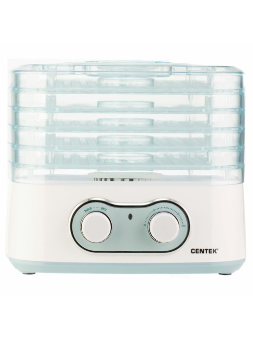 Сушилка для овощей CENTEK CT-1659, объём 5 л, 270 Вт, 5 поддонов, механическое управление, белая, CT-1659 White