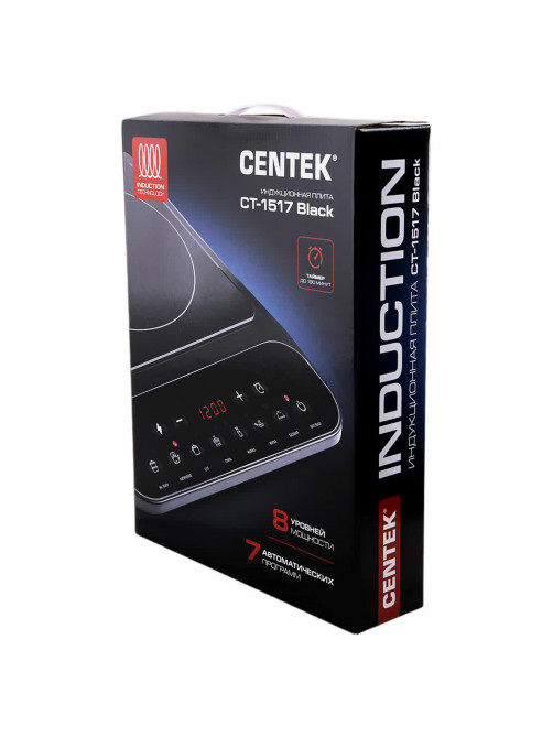 Настольная индукционная плита CENTEK CT-1517, 2000 Вт, 7 программ, электронное управление, черная, CT-1517 Black