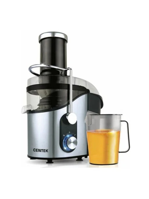 Соковыжималка CENTEK CT-1212, 1200 Вт, стакан 1,1 л, емкость для жмыха 1,7 л, металл, сталь/черный