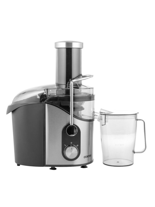 Соковыжималка CENTEK CT-1212, 1200 Вт, стакан 1,1 л, емкость для жмыха 1,7 л, металл, сталь/черный