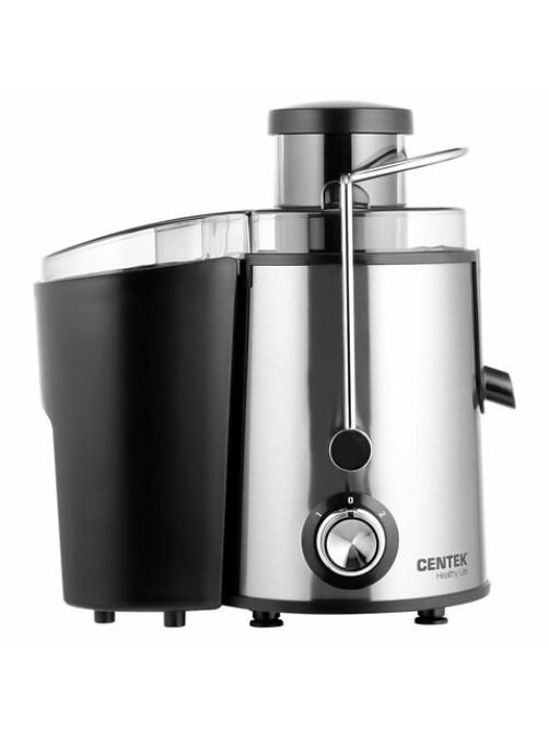 Соковыжималка CENTEK CT-1209, 600 Вт, стакан 0,5 л, емкость для жмыха 1,5 л, металл, сталь/черный