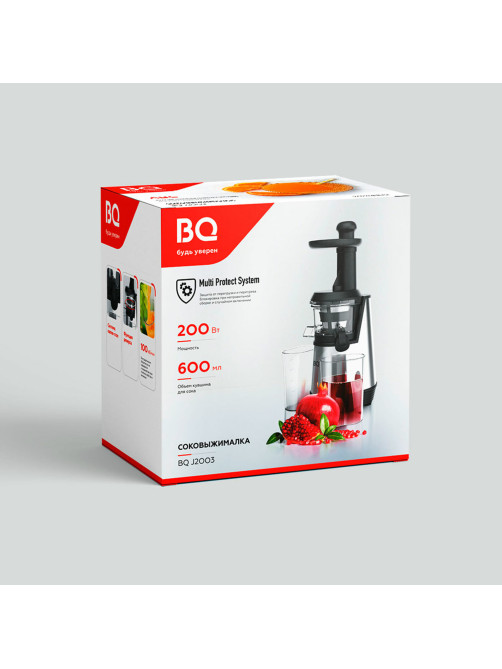 Соковыжималка BQ (БИ-КЬЮ) J2003, 200 Вт, стакан 0,6 л, емкость жмыха 0,6 л, металл, серый, 86197688