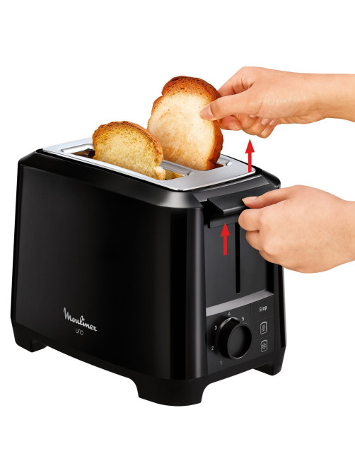 Тостер MOULINEX LT140811, 800 Вт, 2 тоста, 7 режимов, пластик, черный, 8010000210
