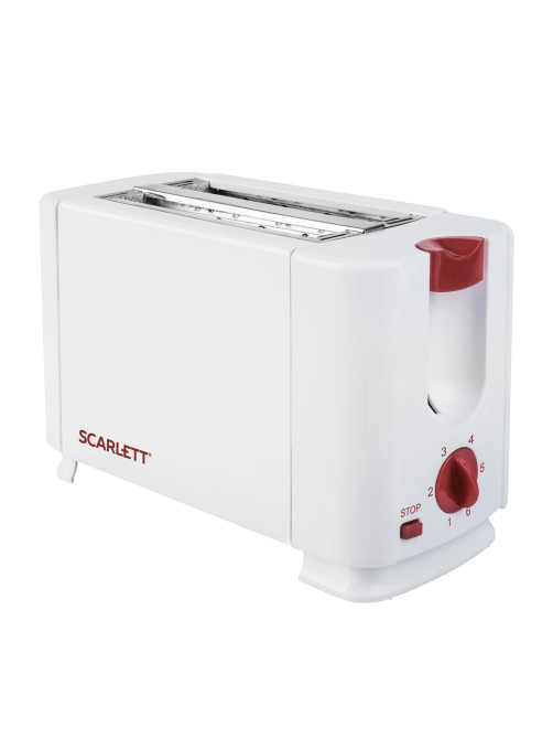 Тостер SCARLETT SC-TM11013, 650 Вт, 2 тоста, 6 режимов, сталь, белый