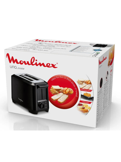 Тостер MOULINEX LT140811, 800 Вт, 2 тоста, 7 режимов, пластик, черный, 8010000210