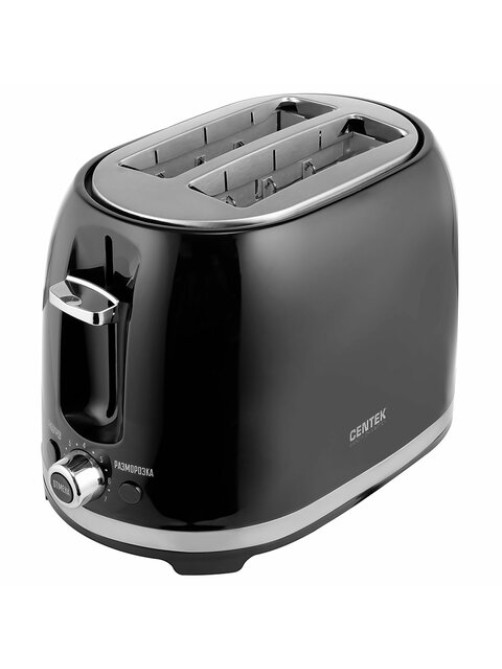 Тостер CENTEK CT-1432, 850 Вт, 2 тоста, 7 режимов, пластик, черный, CT-1432 BLACK