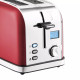 Тостер KITFORT КТ-2036-1, 950 Вт, 2 тоста, 8 режимов, цифровой дисплей, металлический, красный