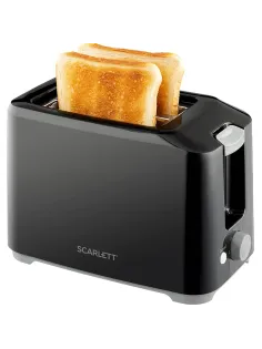 Тостер SCARLETT SC-TM11020, 700 Вт, 2 тоста, 7 режимов, механическое управление, пластик, черный