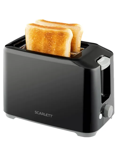 Тостер SCARLETT SC-TM11020, 700 Вт, 2 тоста, 7 режимов, механическое управление, пластик, черный