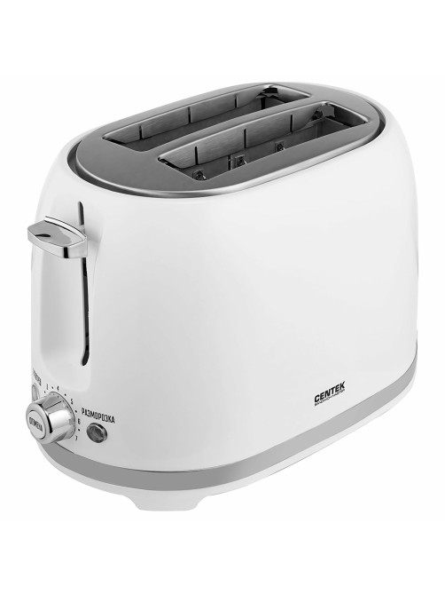 Тостер CENTEK CT-1432, 850 Вт, 2 тоста, 7 режимов, пластик, белый, CT-1432 WHITE