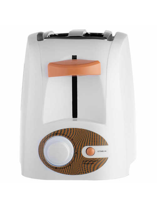 Тостер CENTEK CT-1420, 750 Вт, 2 тоста, 7 режимов, пластик, белый