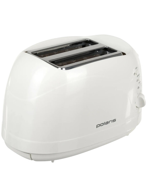 Тостер POLARIS PET 0702L, 750 Вт, 2 тоста, 6 режимов, механическое управление, пластик, белый, 03277