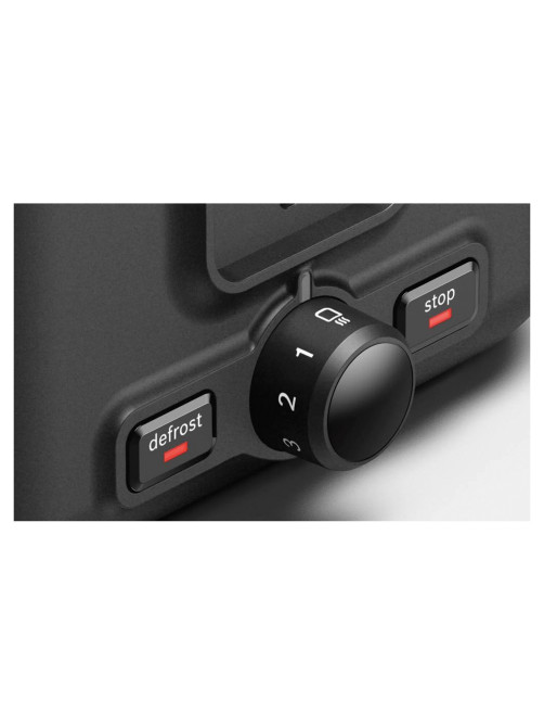 Тостер BOSCH TAT3P423, 970 Вт, 2 тоста, 5 режимов, металл, черный