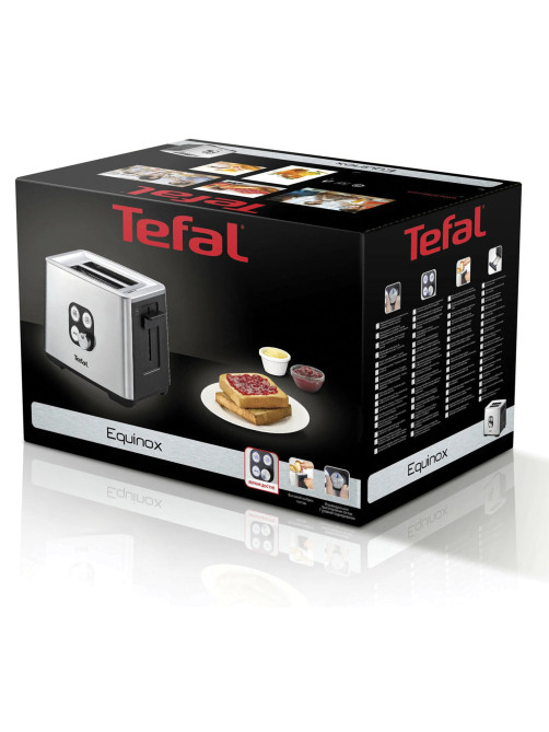 Тостер TEFAL TT420D30, 900 Вт, 2 тоста, 7 режимов, сталь, серебристый, 8000035884