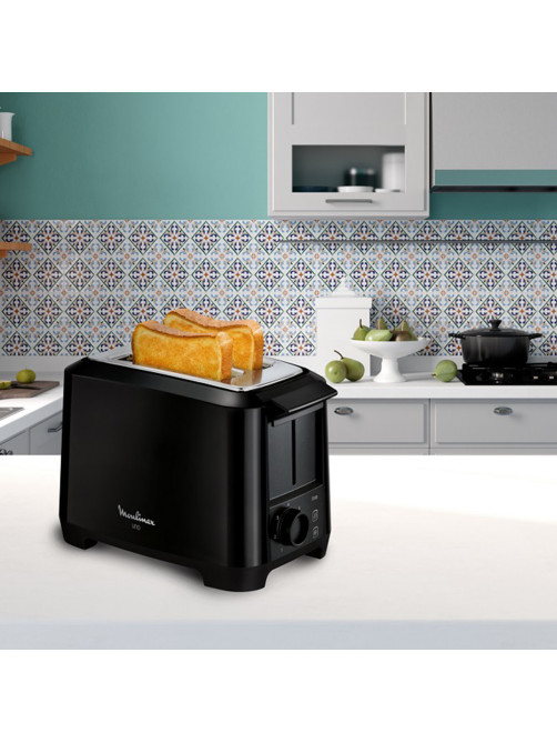 Тостер MOULINEX LT140811, 800 Вт, 2 тоста, 7 режимов, пластик, черный, 8010000210